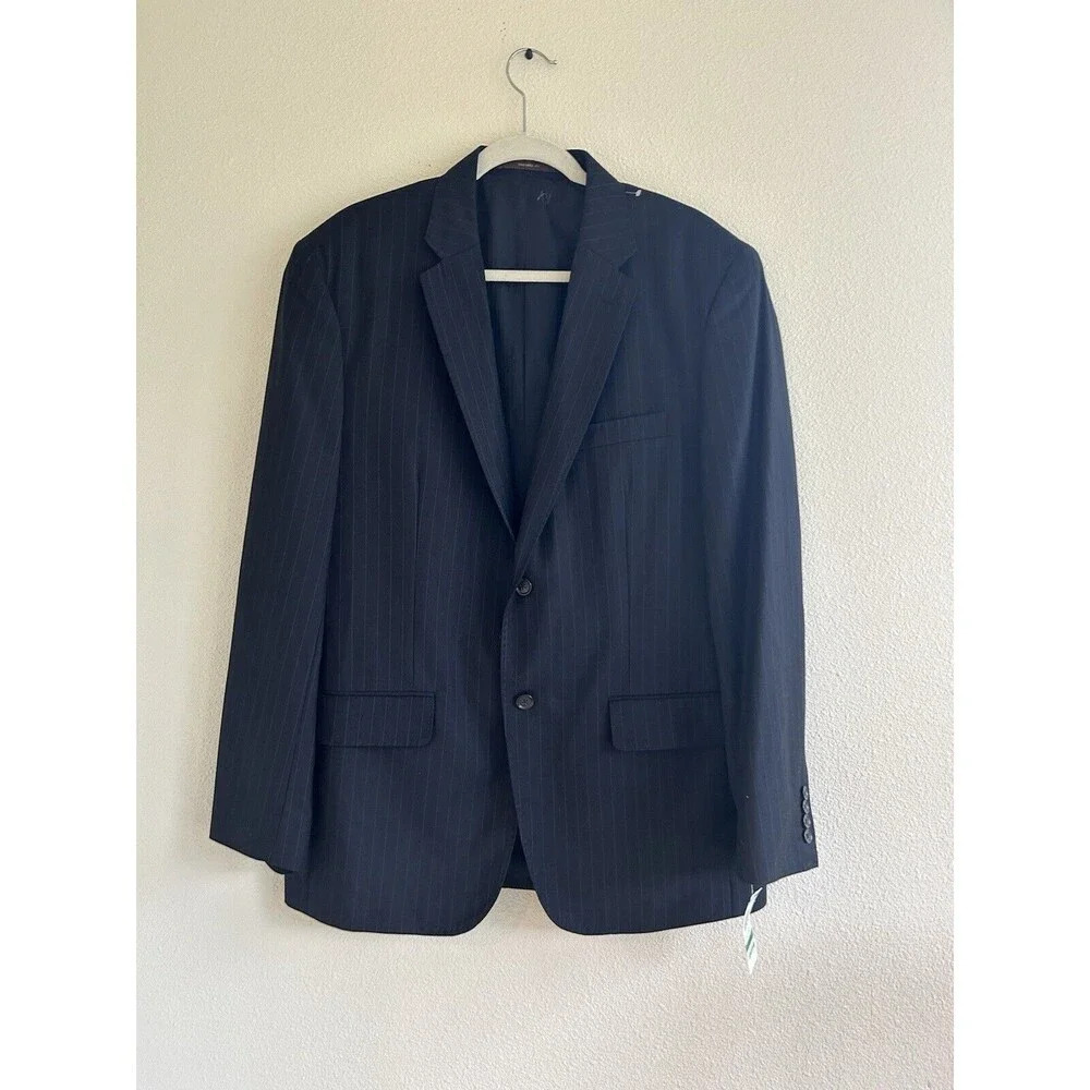 NWT Tasso Elba Men’s Black Pin Stripe Blazer Suit Coat 42-44 L